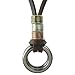 KONOV Mens Womens Double Rings Pendant Adjustable Leather Cord Necklace Chain, Silver Brown