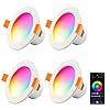 4 x Spot encastré LED WIFI, spot plafond LED WiFi 5W RGBWW dimmable, downlight LED encastré rond 230V pour salon, chambre, compatible avec APP, Alexa, Google home
