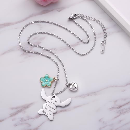 Image of Ukodnus 6-10 Year Old Birthday Necklace Gifts, You are Loved Valued Beautiful Gift, Birthday Jewelry Gift for Daughter Granddaughter Niece