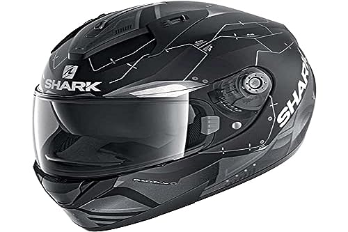 Shark Ridill Mecca Casco de Moto, Hombre, Negro anthracitz, L