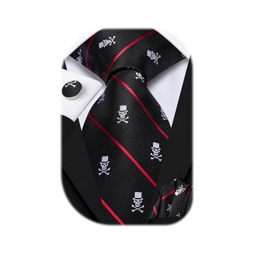 Image of Hi-Tie Men's Tie Sets Silk Paisley Striped Necktie Pocket Square Cuff-links Sets Wedding Business Holiday