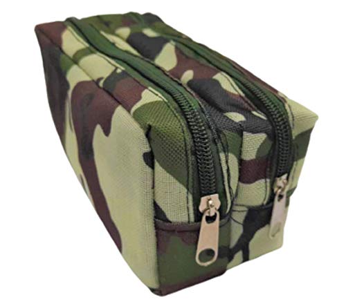 Estojo Escolar Masculino Duplo LS Bolsas duas divisórias estampa camuflado
