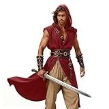 LYBOHO Renaissance Tunique à capuche pour homme, gilet médiéval, cape pour costume viking, Halloween, carnaval