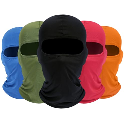 Image of ROXUN Balaclava Ski Mask, 5 Pack Neck Gaiter Motorcycle Summer Cooling Windproof Scarf for Men /Women