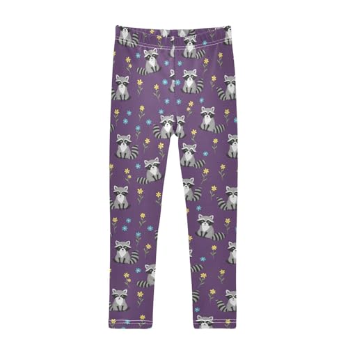 Girls Leggings Size 4T Raccoon Indigo Breathable Soft Tights Girl Yoga Pants for Gymnastics Dance