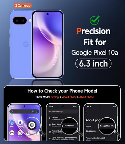 Image of FNTCASE for Google Pixel 10a Case: Clear with Screen Protector | Anti Yellowing Military Grade Drop Protection Cell Phone Cover, Rugged Shockproof Protective Bumper Transparent Cases