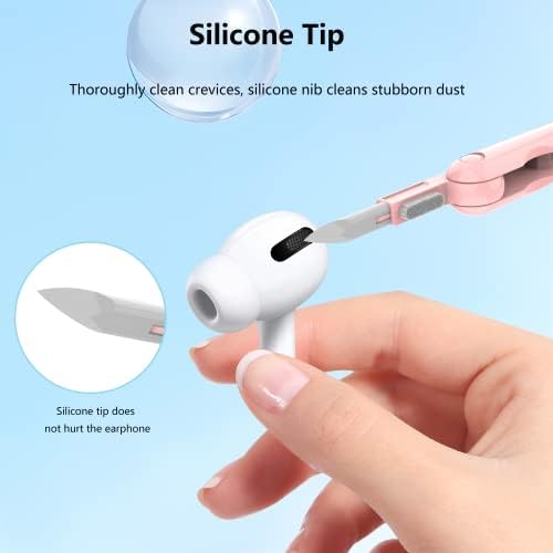 Kedoo for AirPods Cleaning Kit,Earphone Cleaner Kit for AirPod 1/2/3/Pro with Silicone pen tip,Brush,Foldable & Multifunctional Cleaning Pen for Earbuds,Charging Cases