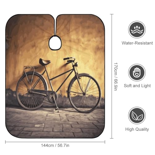 Capa para corte de cabello Old Bicycle, unisex, 66.9x56.7 pulgadas miniatura 2