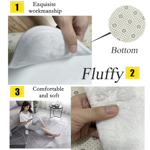 Tapis grande surface irrégulier en peluche courte pour décoration maison - 5