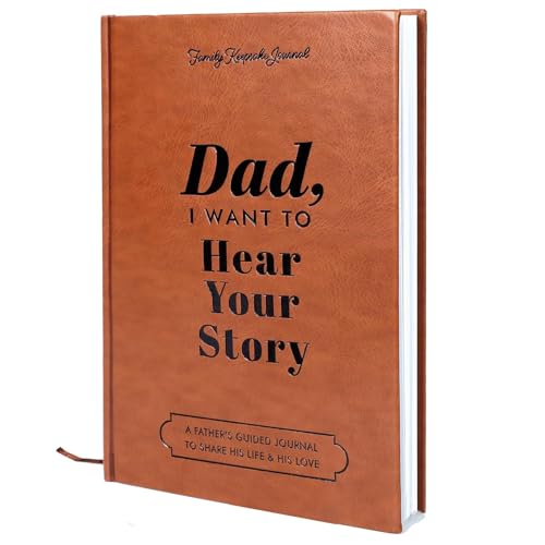 PINKE Dad I Want to Hear Your Story Leather Wrapped Hardcover Meaningful Memory Journal A Fathers Guided Journal to Share His Thoughts and Memories Fathers day Gifts for Dad