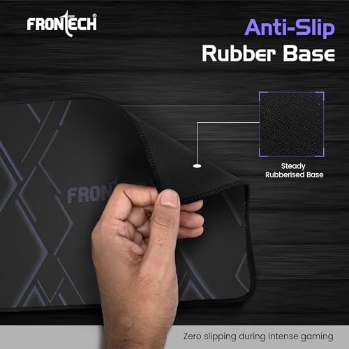 Image of FRONTECH Premium Computer Mouse Pad - 260mm x 210mm x 3mm | Anti-Slip Rubber Base | Water-Resistant | Micro-Textured Surface with Stitched Edges (MSP-0061 Purple)