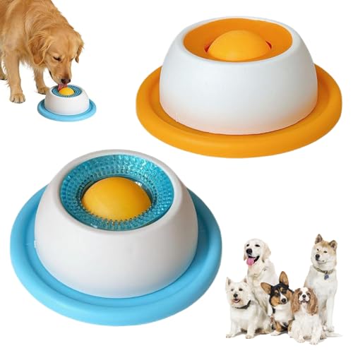 Lick Bowl per cani, 2PCS Dispenser per leccare la palla, Dog Lick Toy, Giocattoli per cani e gatti per cibo liquido, Ciotola da leccare per cani, Cane Slow Feeder Lick Bowl, per addestramento, alime
