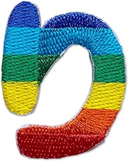 ワッペン レインボー ひらがな 平仮名 あ行 か行 さ行 た行 な行 は行 ま行 や行 ら行 わ行 拗音 濁点 半濁点 アップリケ 刺繍 アイロン 手芸 おなまえ 名前 入園グッズ 入園準備 保育園 幼稚園 (ひらがなワッペンレインボー【り】)