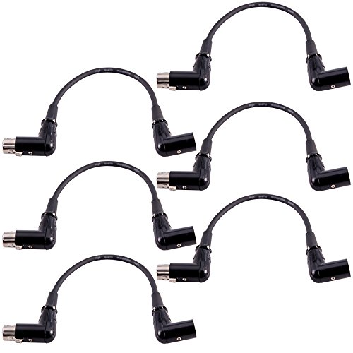 SEISMIC AUDIO - SARAX1-6 Pack of 1' Right Angle XLR to Right Angle XLR Patch Cables