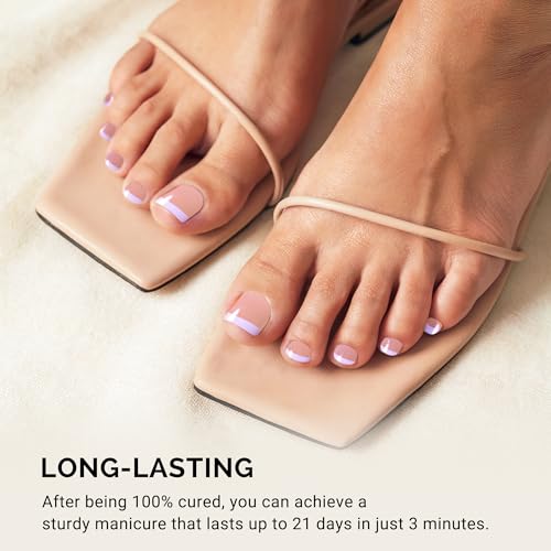 Image of MelodySusie 32Pcs Semi Cured Gel Toe Nail Strips, Works with UV /LED Lamps