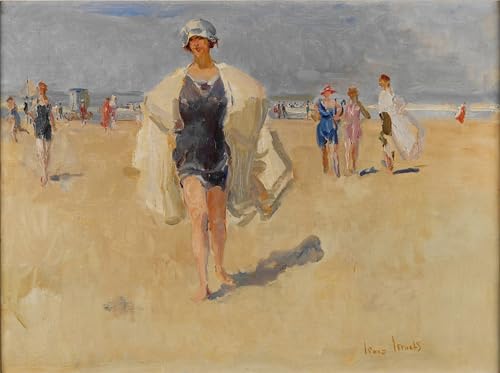 Posters et art de plage vintage : tableau Isaac Israels Dame sur la plage de Viareggio 60x90