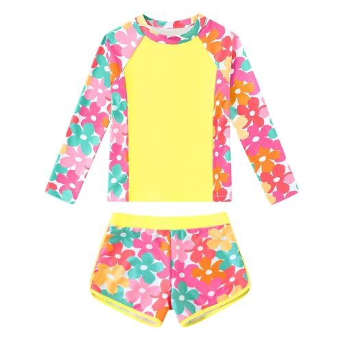 Bañador de dos piezas para niñas con estampado de verano cómodo y ligero 5