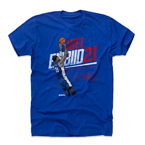 500 LEVEL Joel Embiid Shirt (Cotton, Medium, Royal Blue) - Joel Embiid Slant R WHT