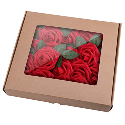 image for YSBER Roses Artificial Flowers - 25Pcs Big PE Foam Rose Artificial Flo