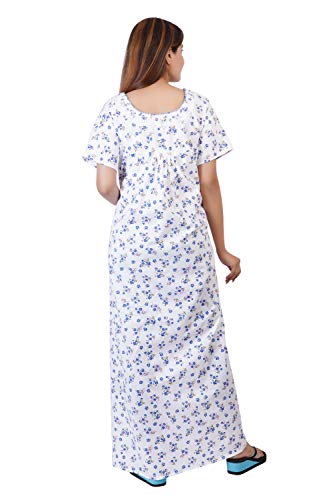 Image of Women's Cotton Block Print Knee Length Nighty