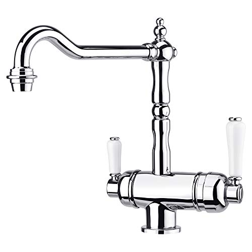 Preisvergleich Produktbild Küche Armatur mit Maschinenanschluss Geräteanschluss Küchenarmatur Einhebelmischer Wasserhahn küche armatur (Nostalgie, Chrom)