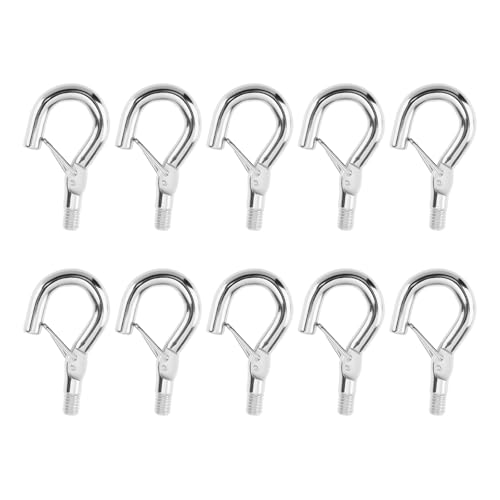 eMagTech 10pcs M4 Screw Hanging Hook with Spring Buckle Eye Hook for Most Coupling Components with Metric Internal Threads