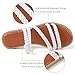 Greatonu Women's Flat Sandals Braided Sandals for Women Fashion Open Toe Slip On Slide for Dressy Summer Sandals White Size 6