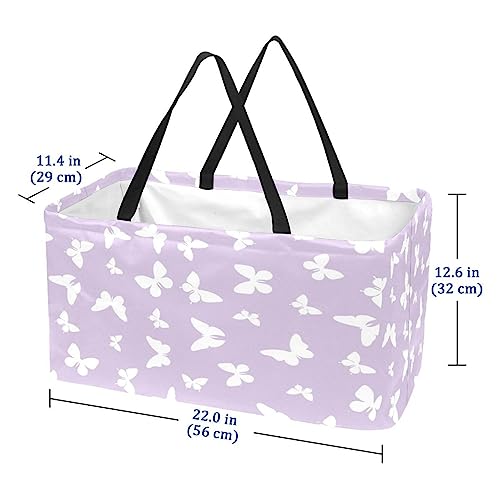 Panier de rangement réutilisable et lavable fond violet grand format