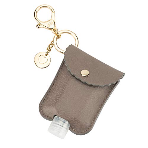 Image of Itzy Ritzy Hand Sanitizer Holder; Fits 2-Ounce Bottles of Hand Sanitizer (Not Included); Clips to Diaper Bag, Purse or Travel Bag, Taupe