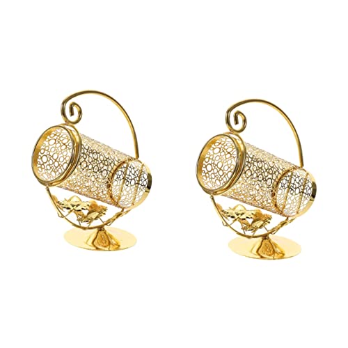 Luxshiny 2 Peças De Ornamentos De Suporte De Vinho De Ferro Dourado Nórdico
