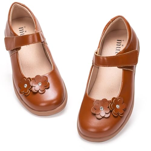 Frank Mully Girls School Shoes Mary Jane Flats Slip-On Uniform Dress Flats for Girl Toddler/Little Kid/Big Kid