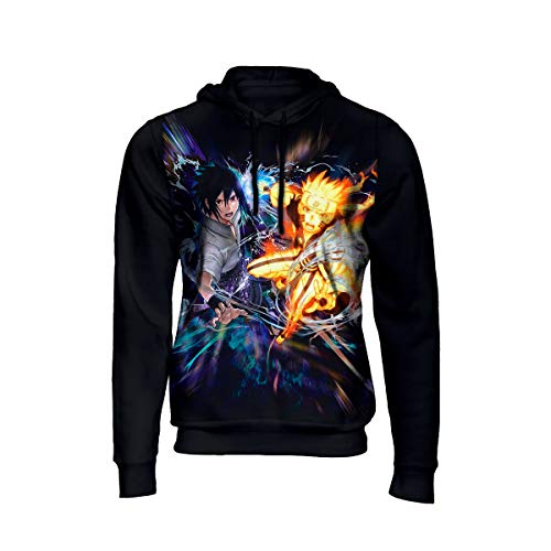 Blusa Moletom Naruto Uzumaki Sasuke Uchiha Akatsuki 3d 03 Preto Cor: Preto; Tamanho: P