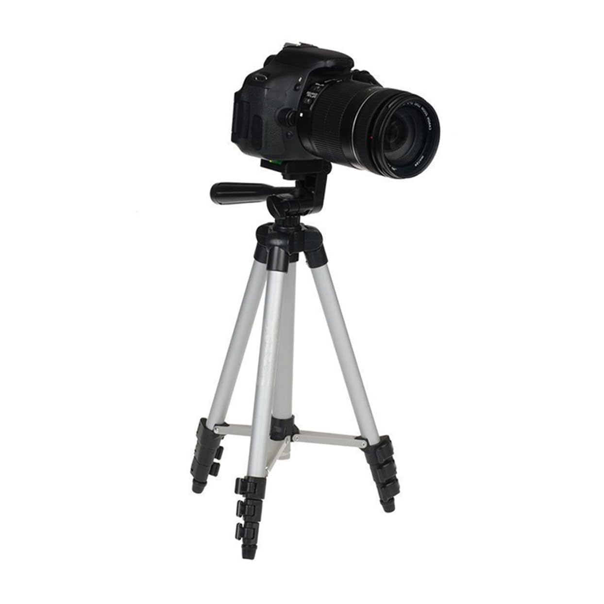 Treppiede per Smartphone e Fotocamera con Testa 360° e 1/4 | Argento, Lega di Alluminio e Abs, 3 Sezioni con Regolazione a 4 Snodi, Portata Massima 2kg