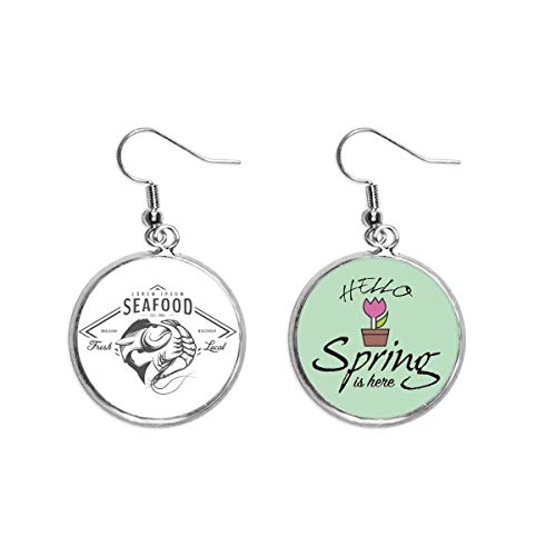 Pescado organismo marino colgante decorativo pendientes de primavera