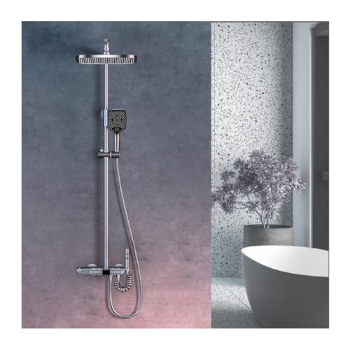 Système de douche thermostatique gris pour un rituel bien-être moderne