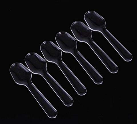 Ericotry HRU51335 500 Pcs Disposable Plastic Mini Lovely Dessert Ice Cream Tasting Spoon Supermarket Household Tasting Spoon 1 Box thumb #3
