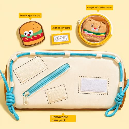 Image of Cute Food Pencil Case 4 Layer with 3 Compartment Cute Aesthetic for Kids Large Capacity Pencil Pouch Multifunctional Pouch for School Kids Cute Quirky Stationary Gift (Cute Food Pencil Case-Yellow)