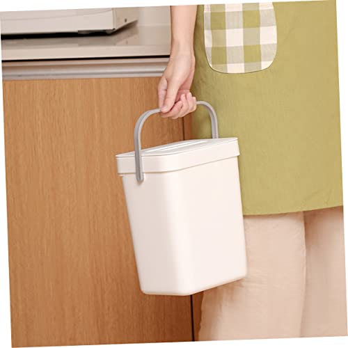 Caneca de basura rectangular blanca para cocina y baño miniatura 3