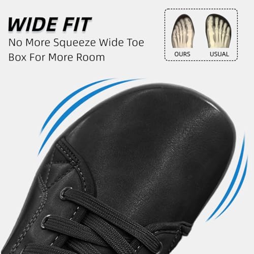 Mens Womens Minimalist Barefoot Sneakers Leather Shoes Wide Toe Box Zero Drop Walking Shoes2