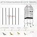 RUVOO Bird Cage Birdcage Metal Bird Cage with Stand and Wheels Large Cage with Removable Tray 4 Doors and 2 Feeders for Macaw Parrots Bird Cages, 53*53*153cm, Black