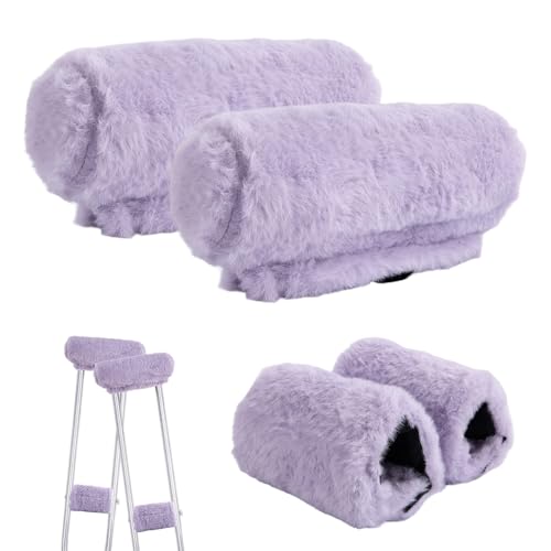 Crutches Padding Universal Crutch Pads for Armpits and Hand Grips Fluffy Crutches Padding Ultra-Soft Breathable Crutch Pads Underarm Crutch Covers Sets Accessories for Crutches