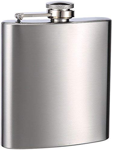 Top Shelf Flasks 6Oz - Custom - Wedding Hip Flask - Custom Engraving - Screw-On Leak Proof Cap - Bachelorette Party Favors - Groomsmen Gifts - 1-Pack In Stainless Steel #TOP3