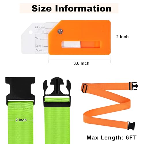 Image of Luggage Straps Tag for Suitcases TSA Approved Travel Belt 8 Pack by Chelmon (Mixed Colors)