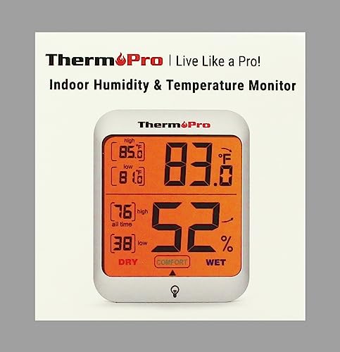 ThermoPro TP53 Digital Thermohygrometer, Monitoring Room Temperature and Humidity with Backlight - Image 9 thumbnail