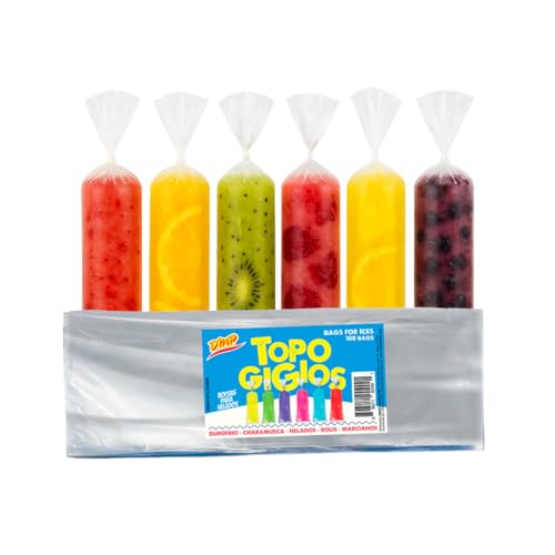 De Mi Pais Topogigios Ice Cream Bags; Perfect for Bolis, Popsicles, and Ice Storage, Durable Small Plastic Bags for Homemade Treats,100-Count, 1-Pack