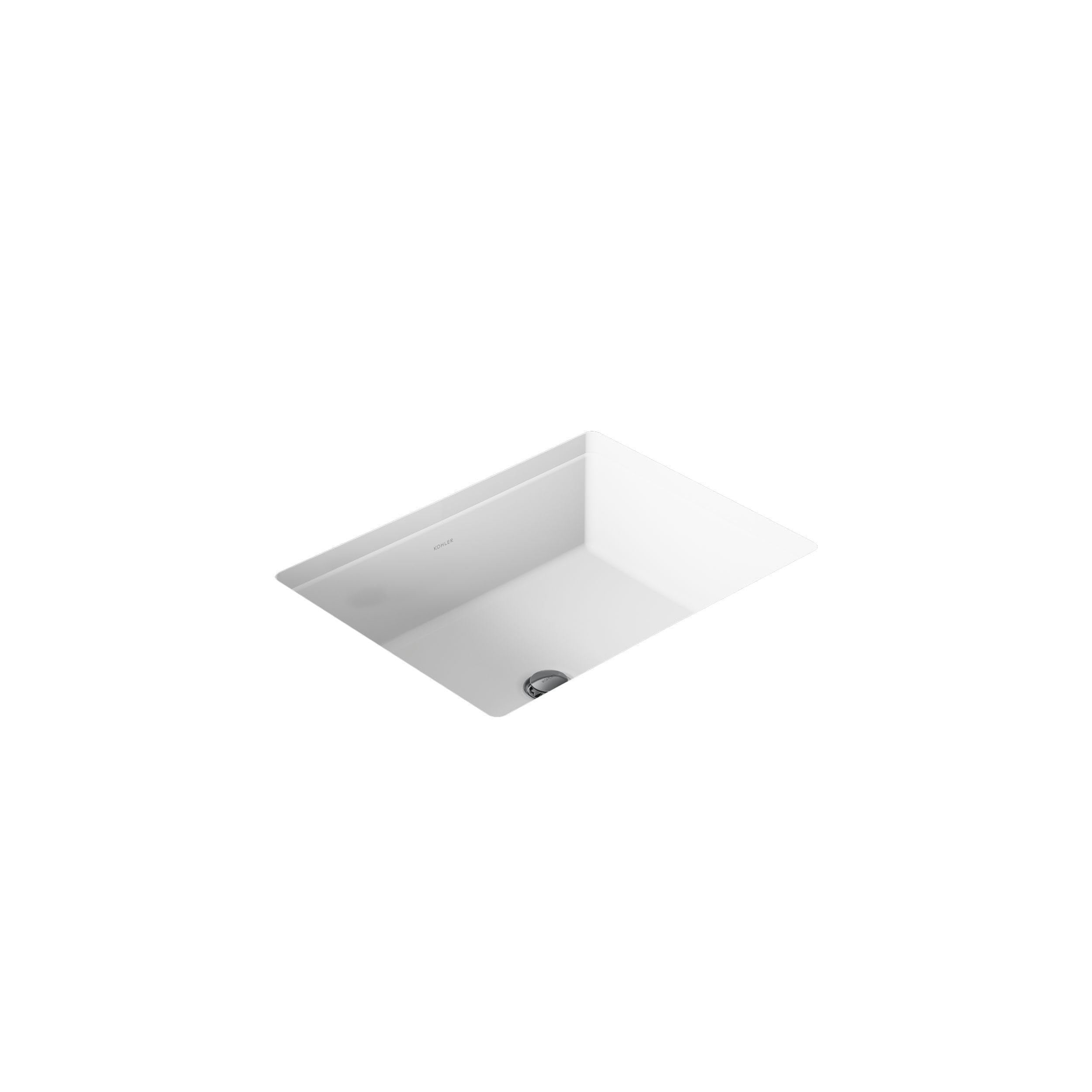 KOHLER 2882-0 Verticyl Rectangular Undermount Bathroom Sink, 19 3/4", White