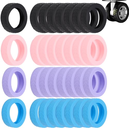 32 Pcs Silicone Luggage Wheel Covers, Rolling Suitcase Wheel Protector for 2-2.4'' Spinner Wheel