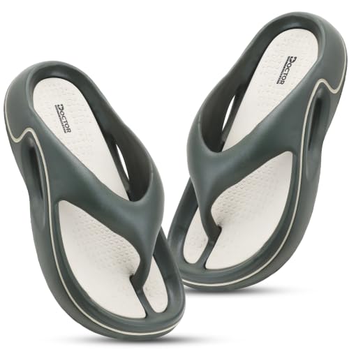 Image of DOCTOR HEALTH SUPER SOFT Men's EVA Flip Flops | Lightweight Cushioned Comfortable Thong Slippers | Anti-Skid Waterproof Soft Footbed Daily Wear Beach Bathroom Indoor Outdoor Flip Flops