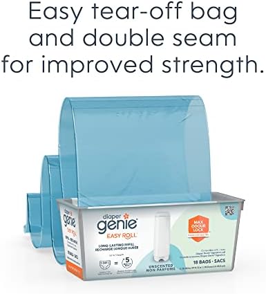 Diaper Genie Easy Roll Refill with 18 Bags - for the Diaper Genie Signature and Platinum pails | Lasts Up to 5 Months or Holds Up to 846 newborn Diapers Per Refill blue 1 Count - View 5