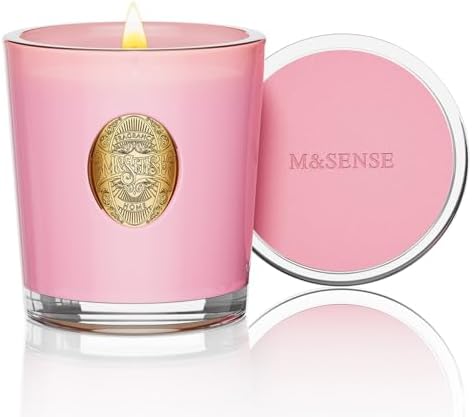 M&SENSE Peony Blush Scented Candle | Pink Candle for Home Decor, ...
